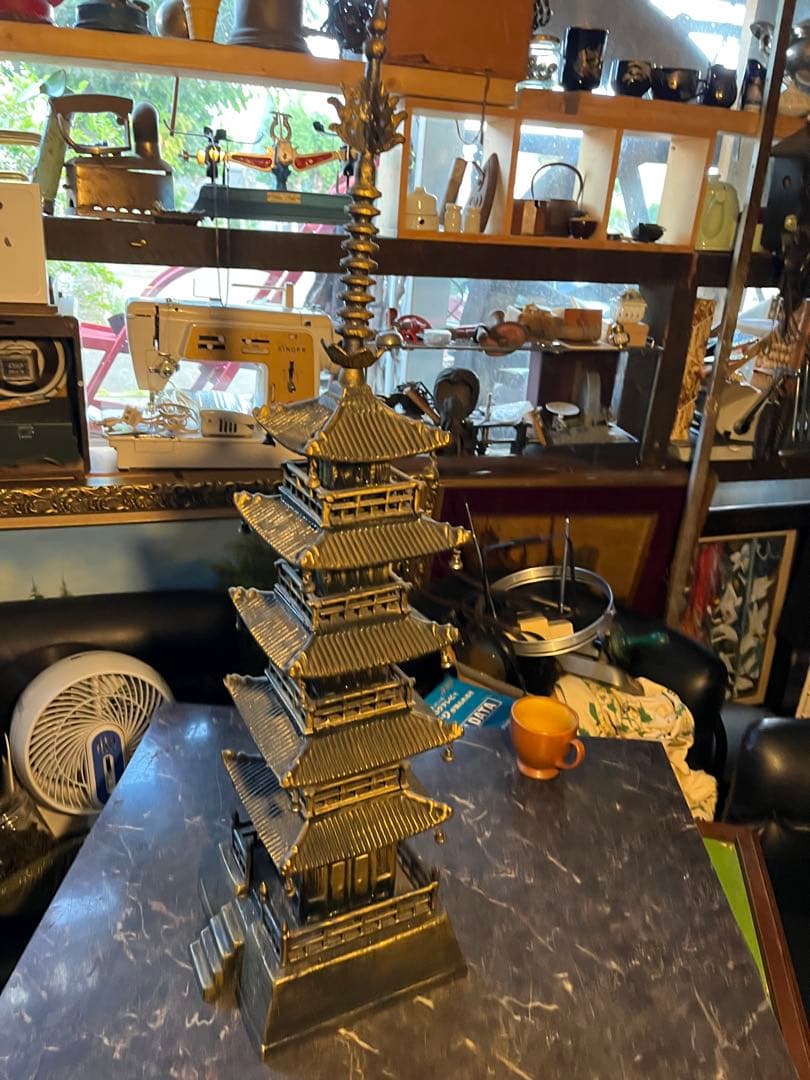 秀ちゃん、五重の塔 、鉄製五重塔、80センチヴィンテージ物 金属製重量級