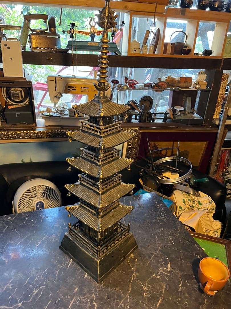 秀ちゃん、五重の塔 、鉄製五重塔、80センチヴィンテージ物 金属製重量級
