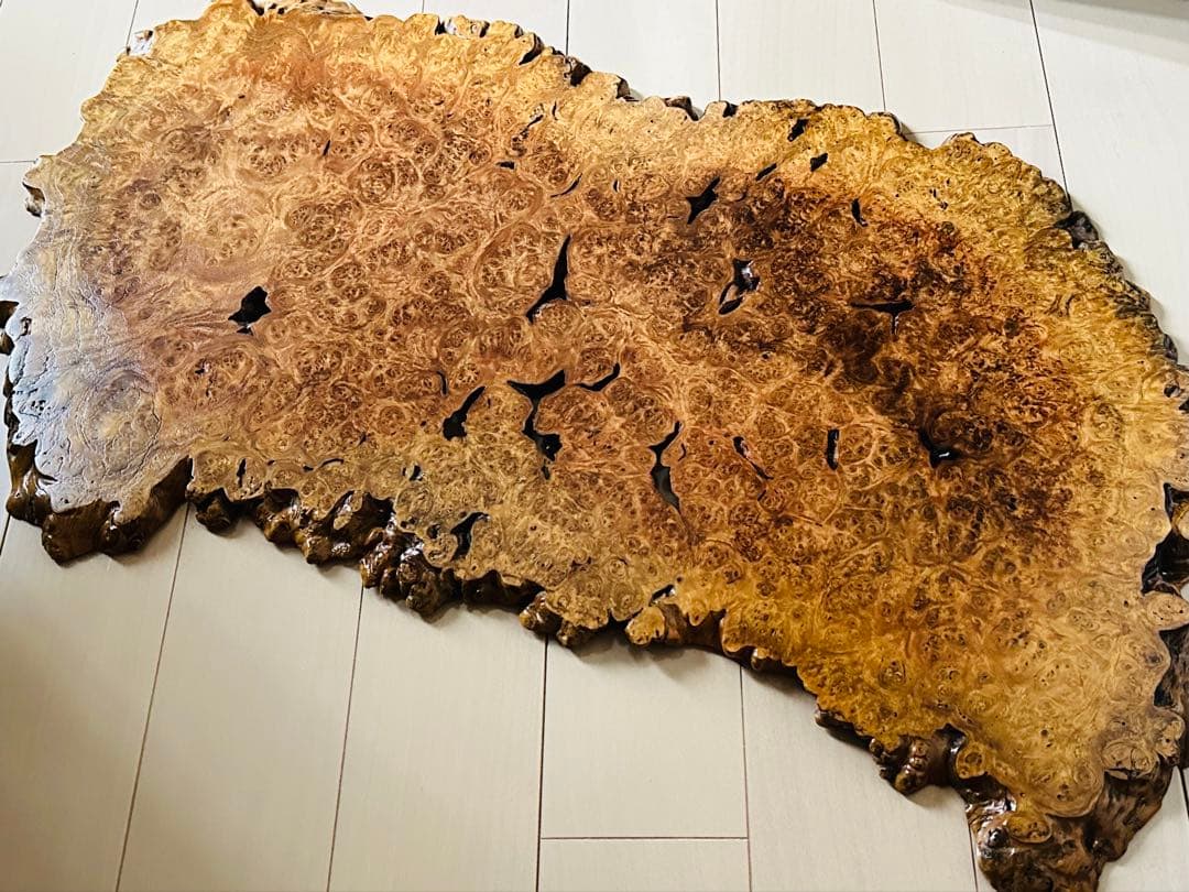 天然木☆花梨☆カリン☆瘤一枚板☆花台 華台 置き台 飾り板 敷板 ☆美品