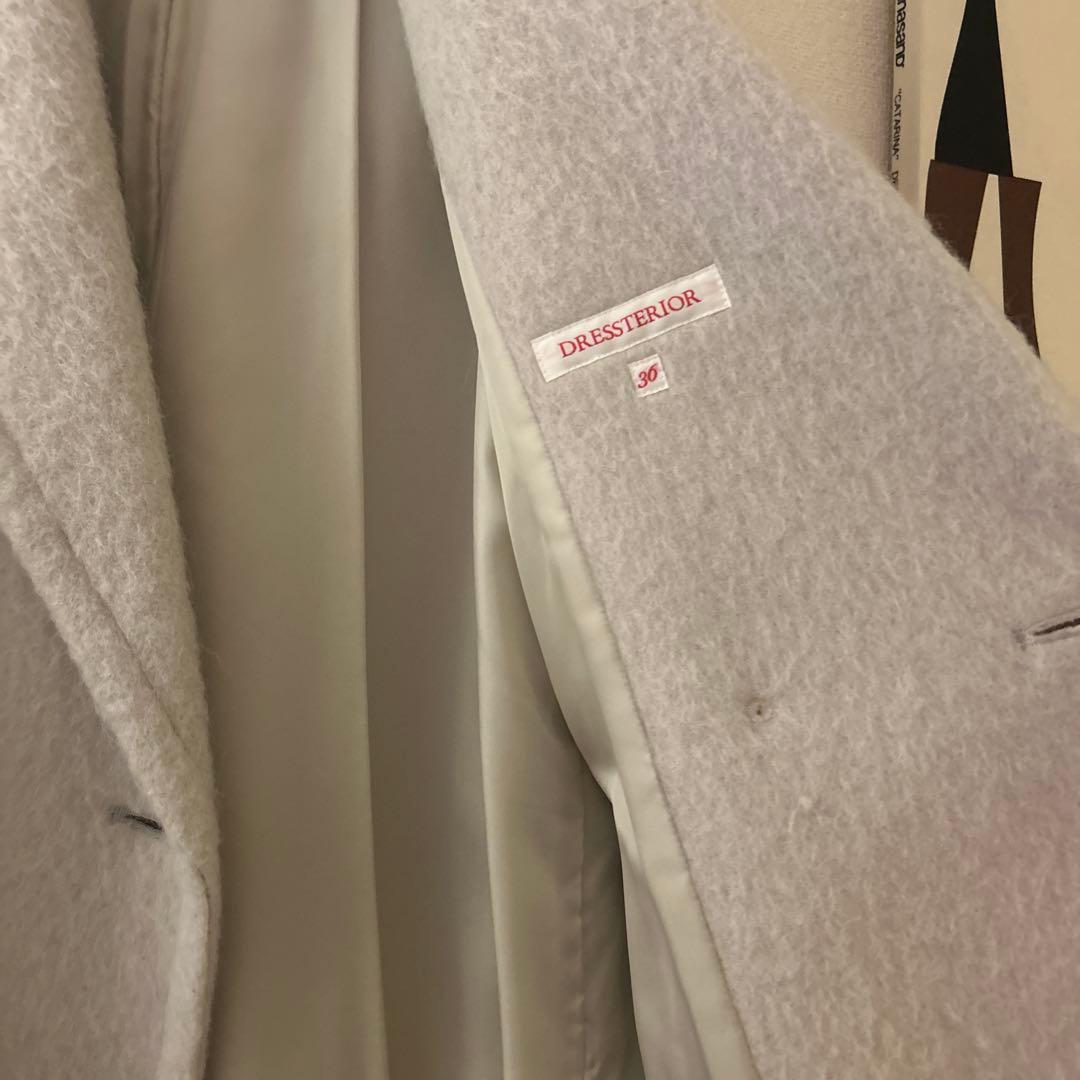 DRESSTERIOR ダブルブレストコート ライトグレー　美品