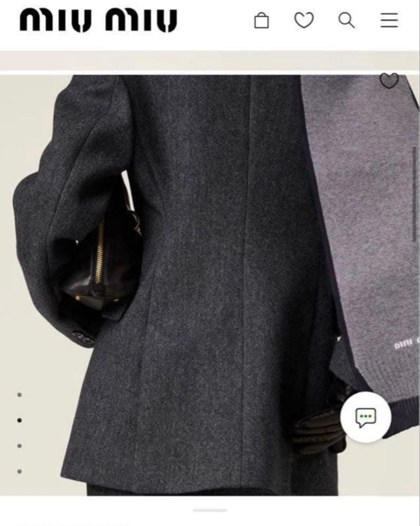 Miu Miu カシミアウールマフラー　グレーネイビー