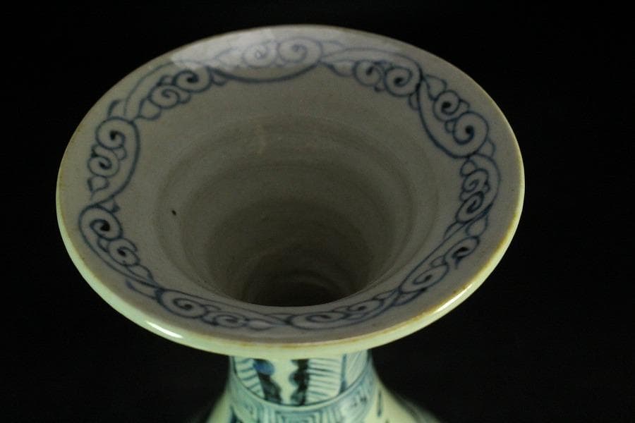 中国美術 青花霊芝雲龍紋 瓶(K-A860)