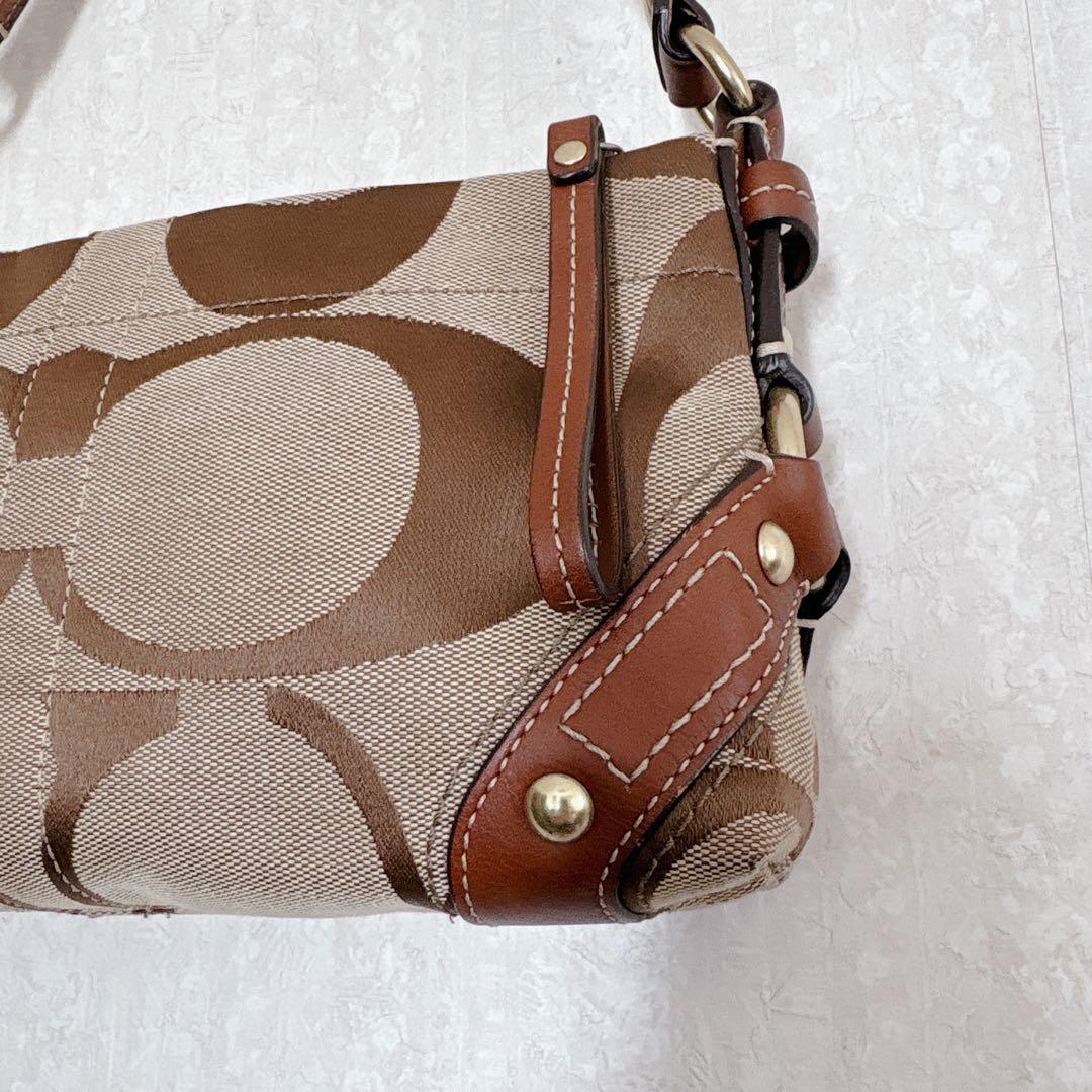 【美品】COACH シグネチャー y2k ワンショルダー 肩掛け ブラウン