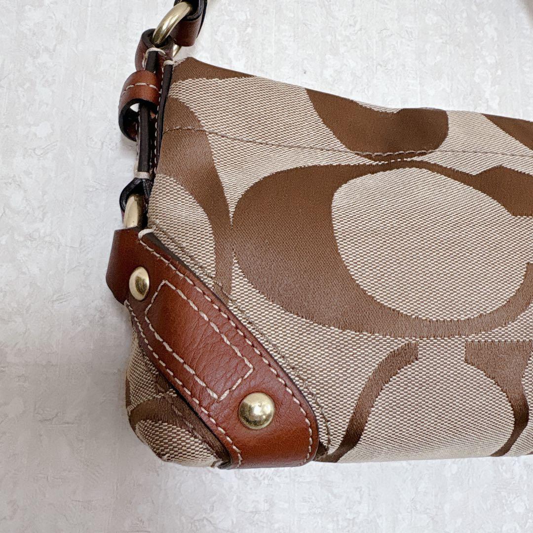 【美品】COACH シグネチャー y2k ワンショルダー 肩掛け ブラウン