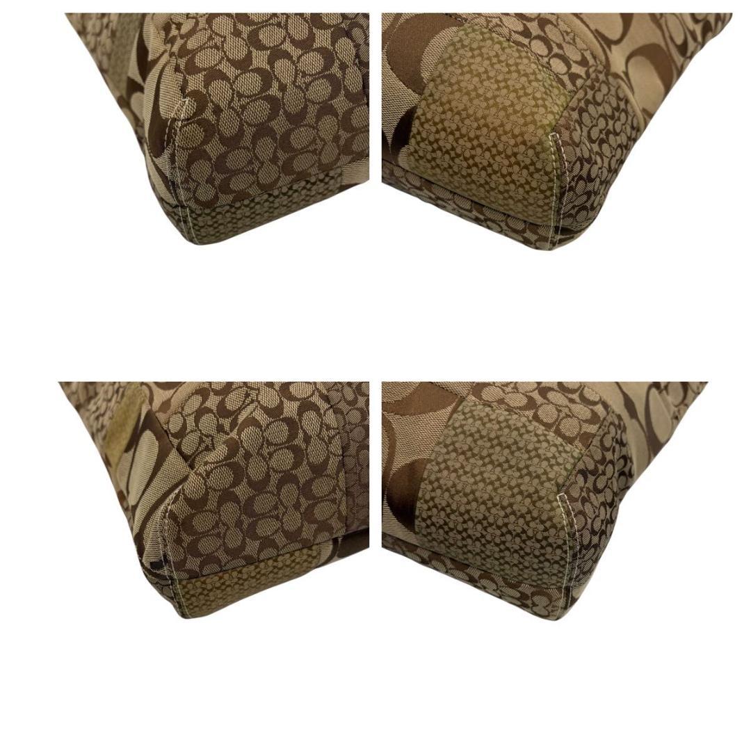 コーチ パッチワーク A4収納 ハンドバッグ シグネチャー キャンバス レザー