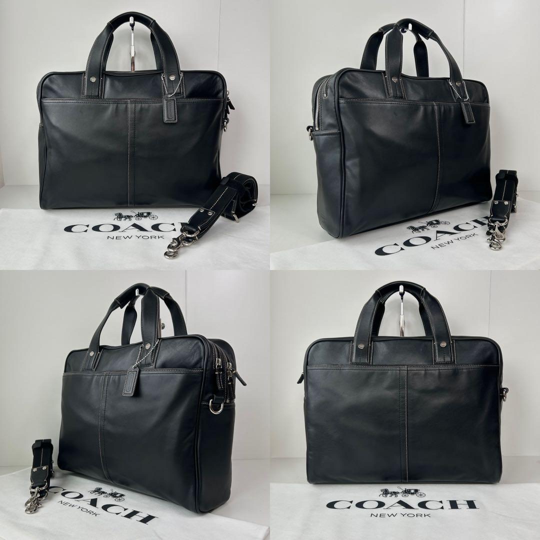 ✅【美品】メンテ済み　コーチ　ビジネスバッグ　COACH ショルダー　レザー