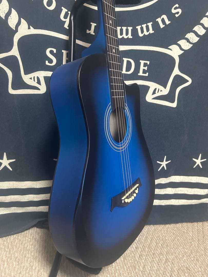 新品特価‼️未使用❣️ブルーburst色　トリプル０size アコースティック‼️