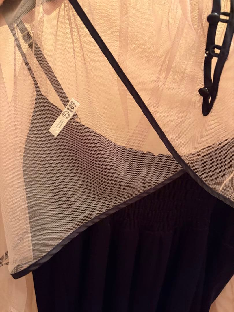 AMERI MANY WAY TULLE VEIL DRESS ベロア生地