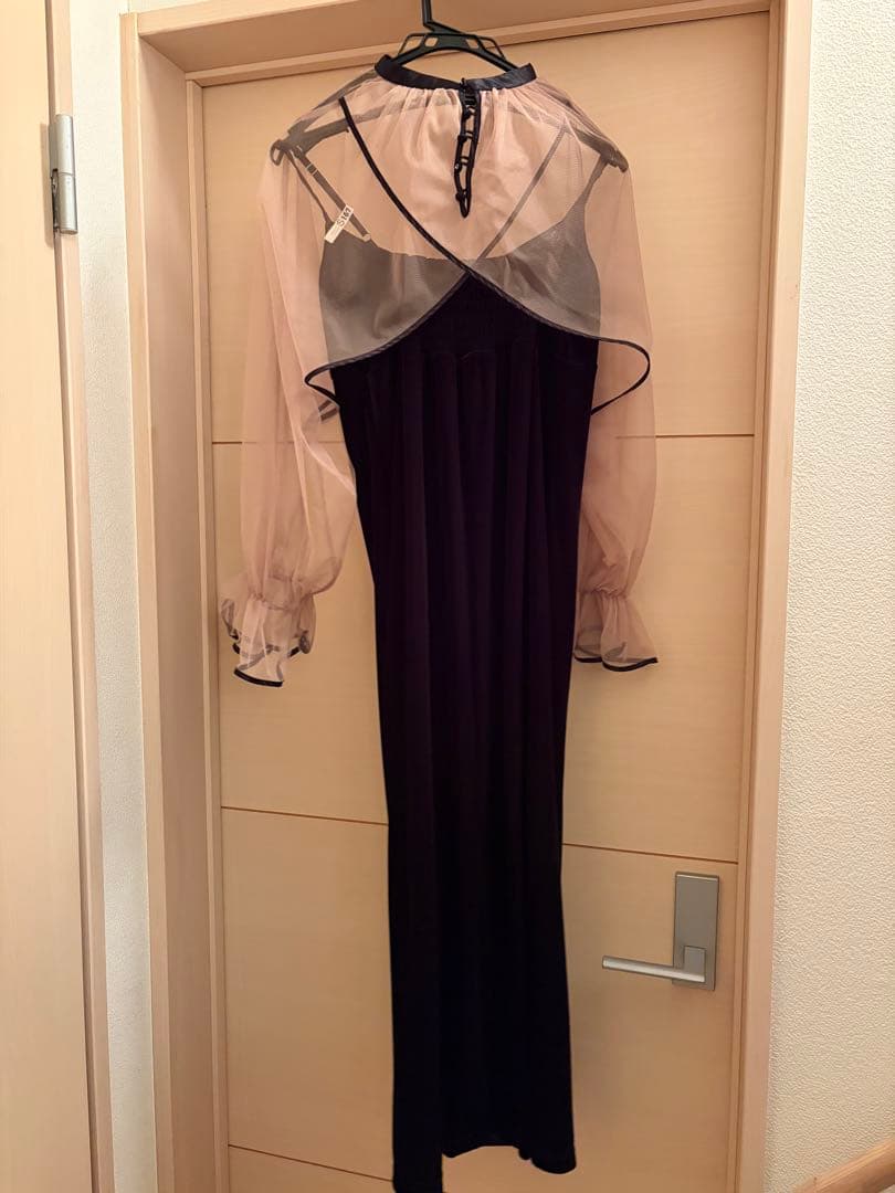 AMERI MANY WAY TULLE VEIL DRESS ベロア生地