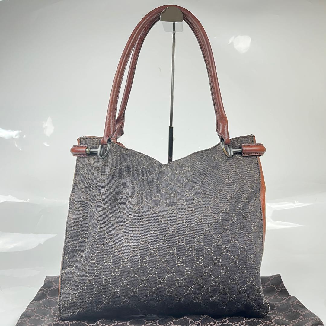 【極美品】GUCCI グッチ ホースビット GG デニム カーフ レザー 本革