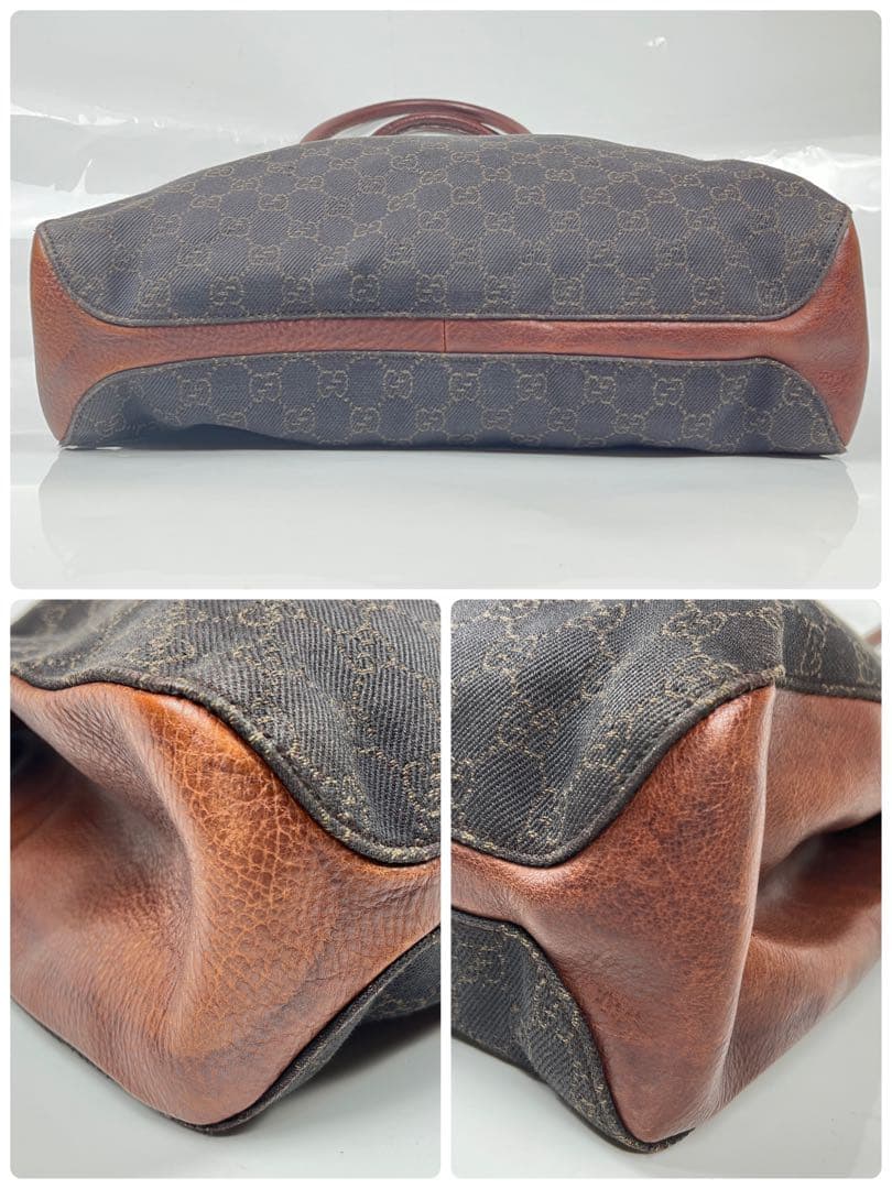 【極美品】GUCCI グッチ ホースビット GG デニム カーフ レザー 本革