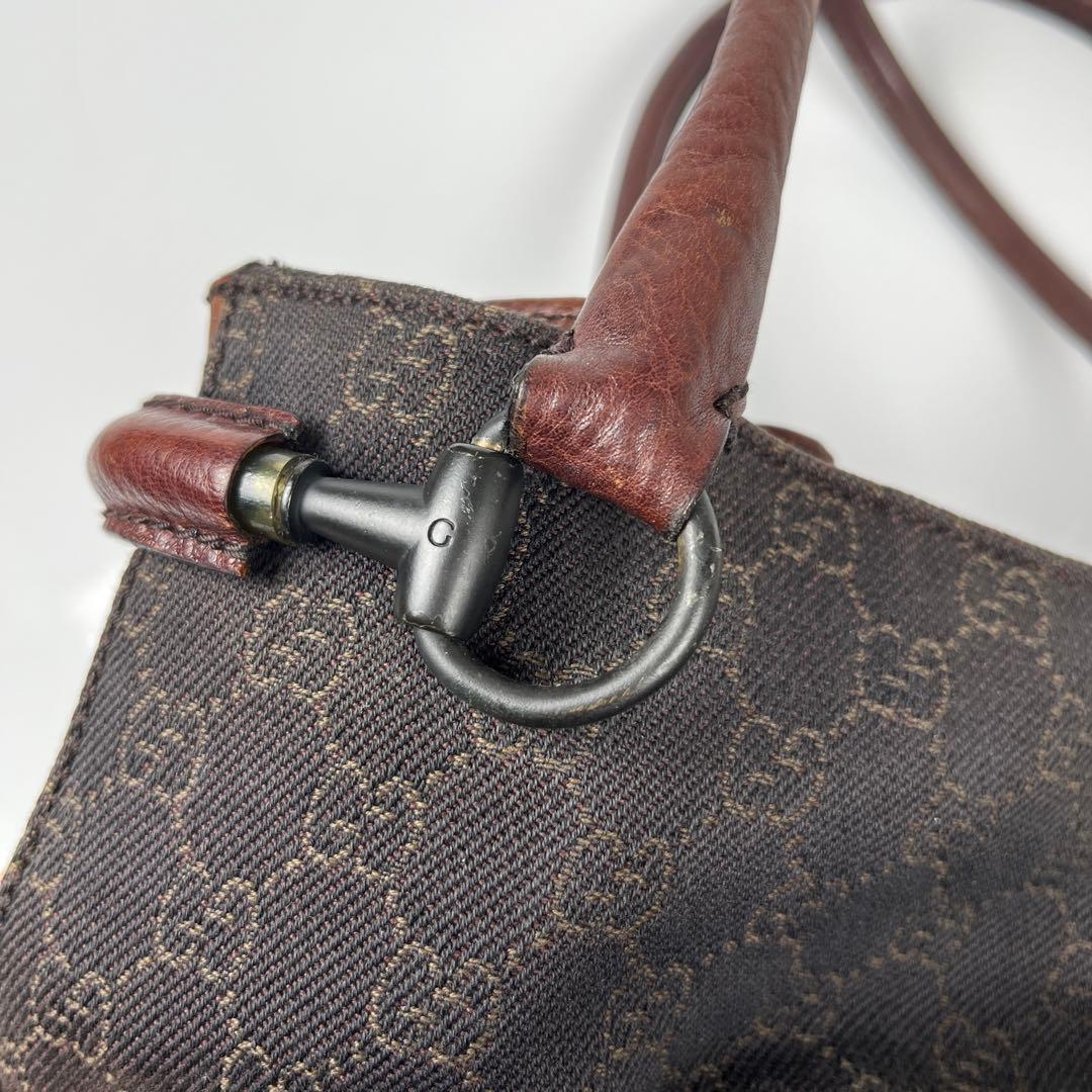 【極美品】GUCCI グッチ ホースビット GG デニム カーフ レザー 本革