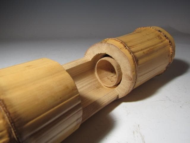 黒田正玄 輪無二重切竹花入「松風」裏千家 十五代 鵬雲斎花押k533