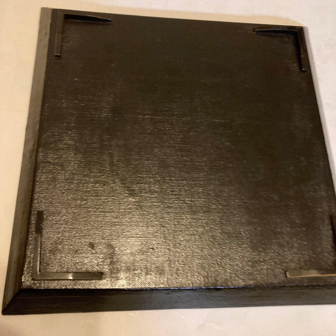 アンティーク漆塗り柿絵画盆