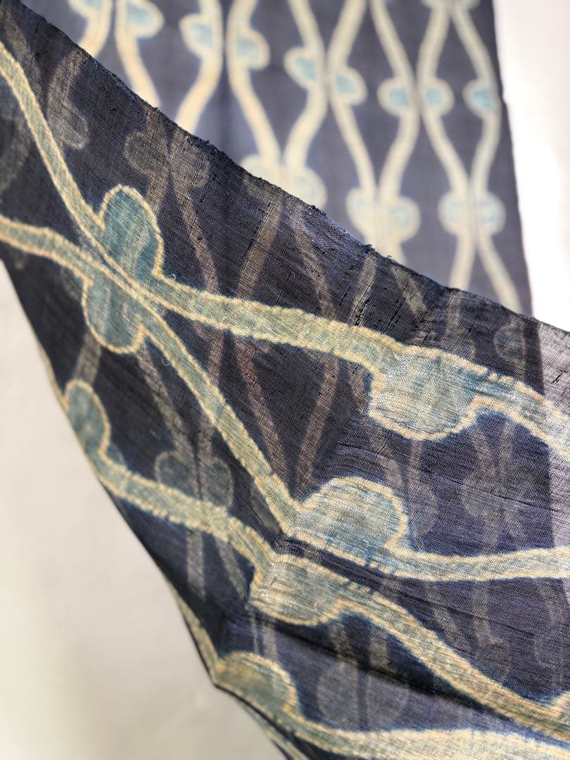 N32 「片野絞り」藍染絞り作家 片野元彦 希少コレクション 麻生地藍染布 民藝