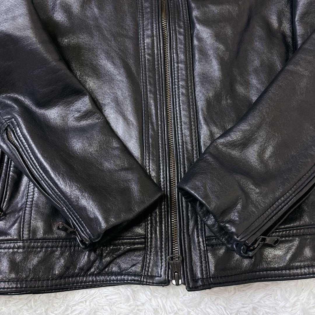 美品　キャサリンハムネット　シングルライダースジャケット　レザー　牛革　L