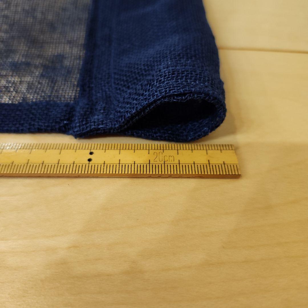 手染め 蚊帳 のれん 本麻 無地染め ネイビーブルー 150×85cm 日本製