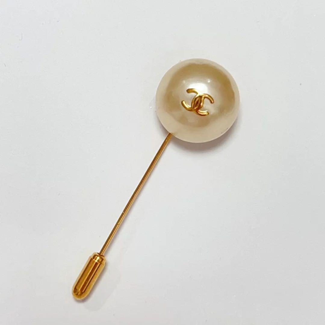 シャネル ココマーク 96A ブローチ GP ゴールド フェイクパール
