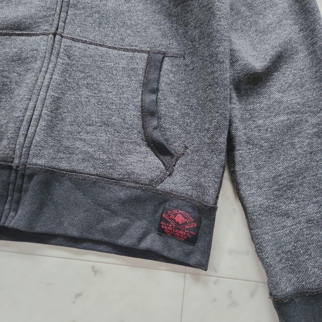 美品 ラルフローレン ジップパーカー ノルディック柄 グレー 裏地フリース Ｌ