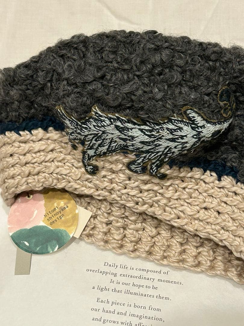 ミナペルホネン　wolf &flowerニットベレー帽