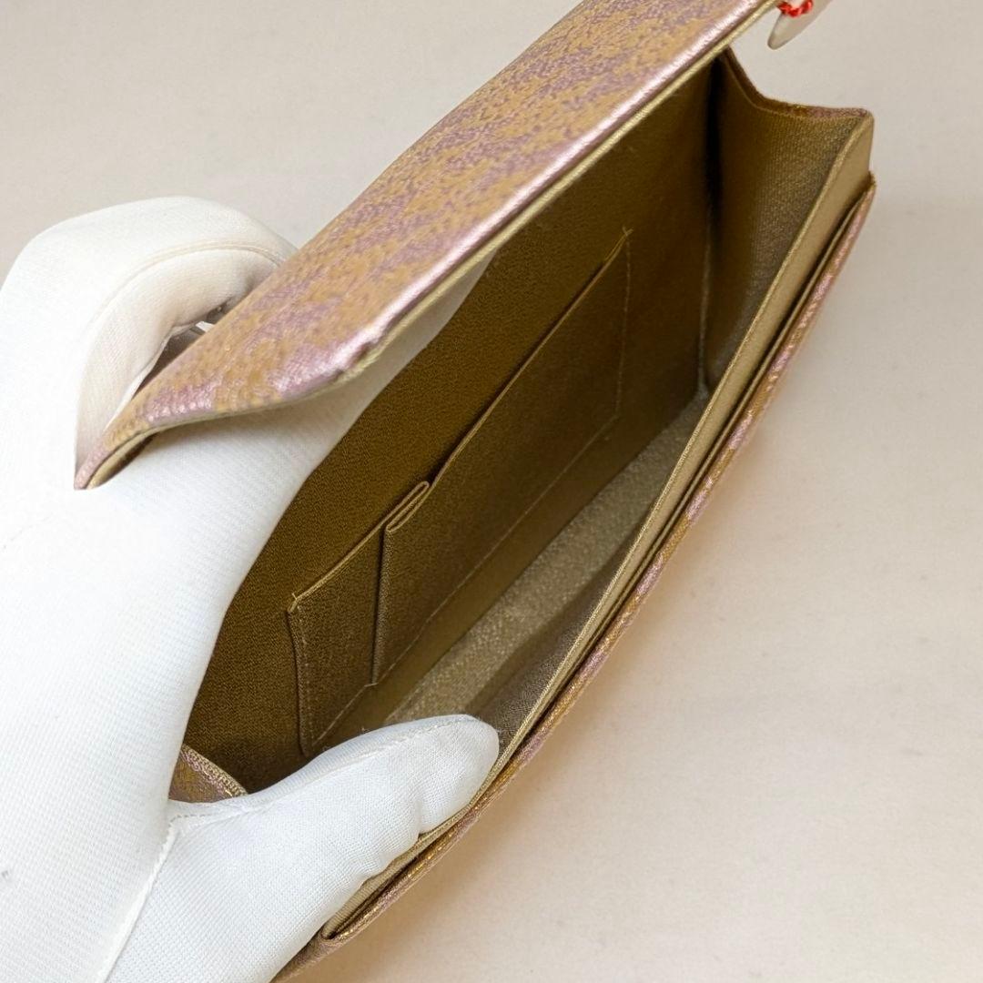 【セール最終日・新品】 和装　クラッチバッグ　西陣織　本金　正絹　花兎金襴　兎