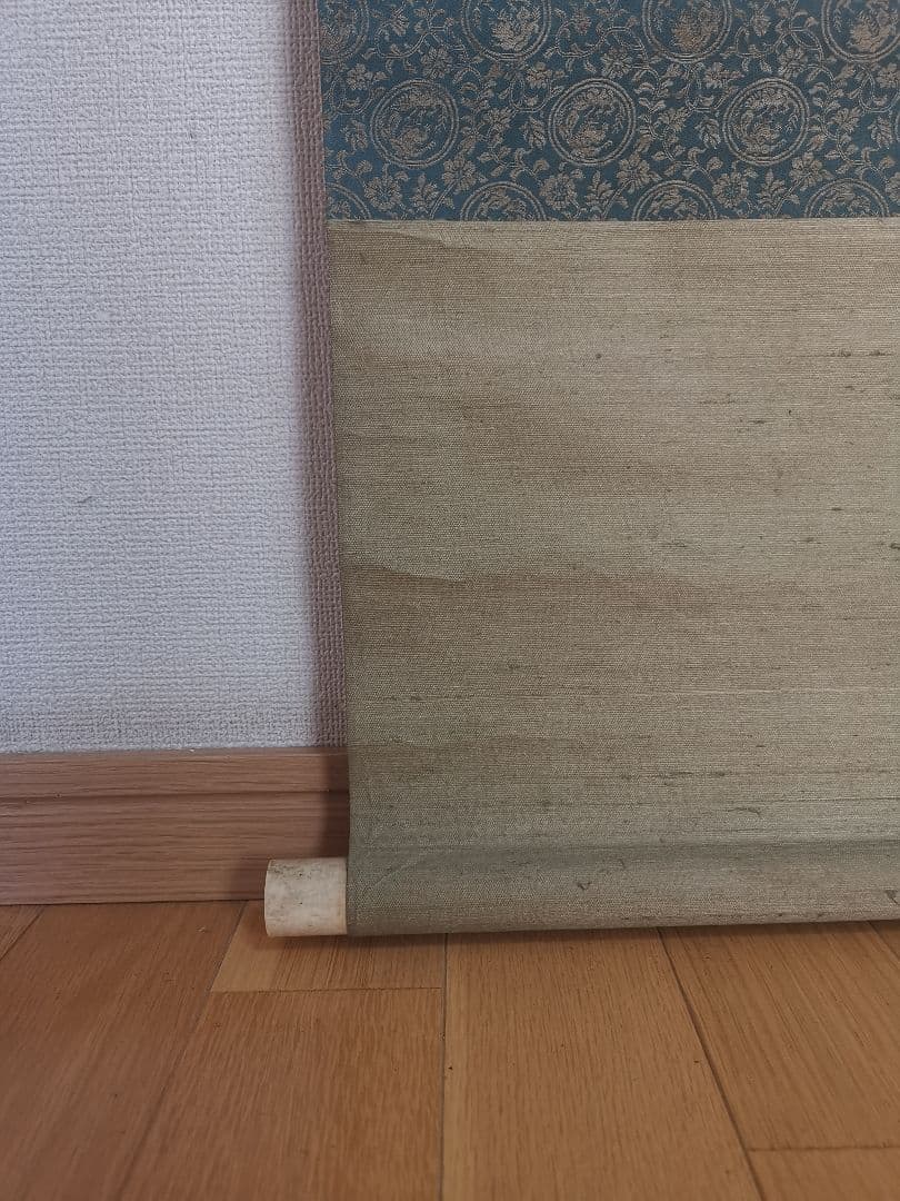 掛軸 弓家恒畝（ゆやこうほ）肉筆 群鶏図 自筆共箱 軸先は鹿角