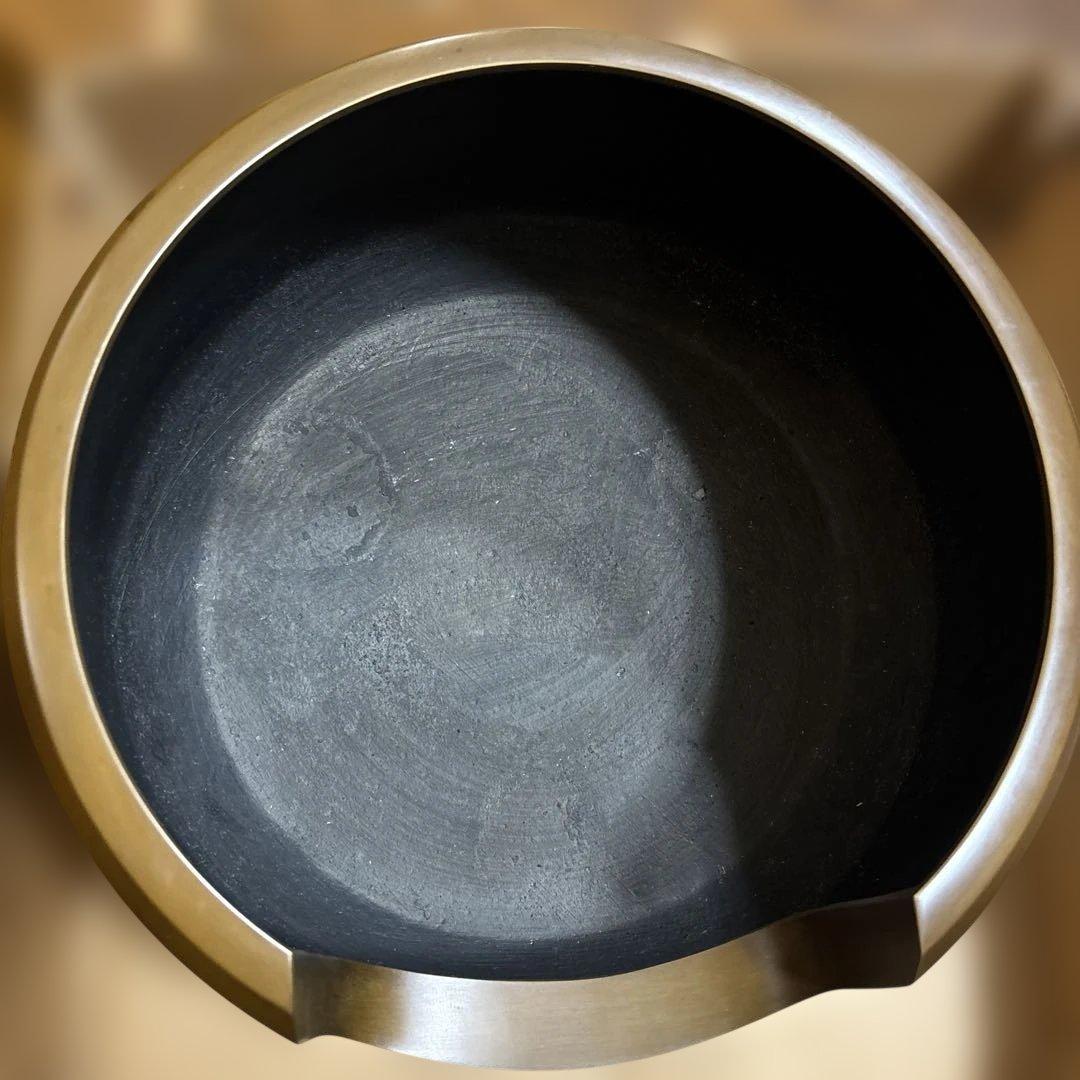 【1/2まで限定出品】　茶道具　風炉　円形　ブラウン　五徳　匿名配送