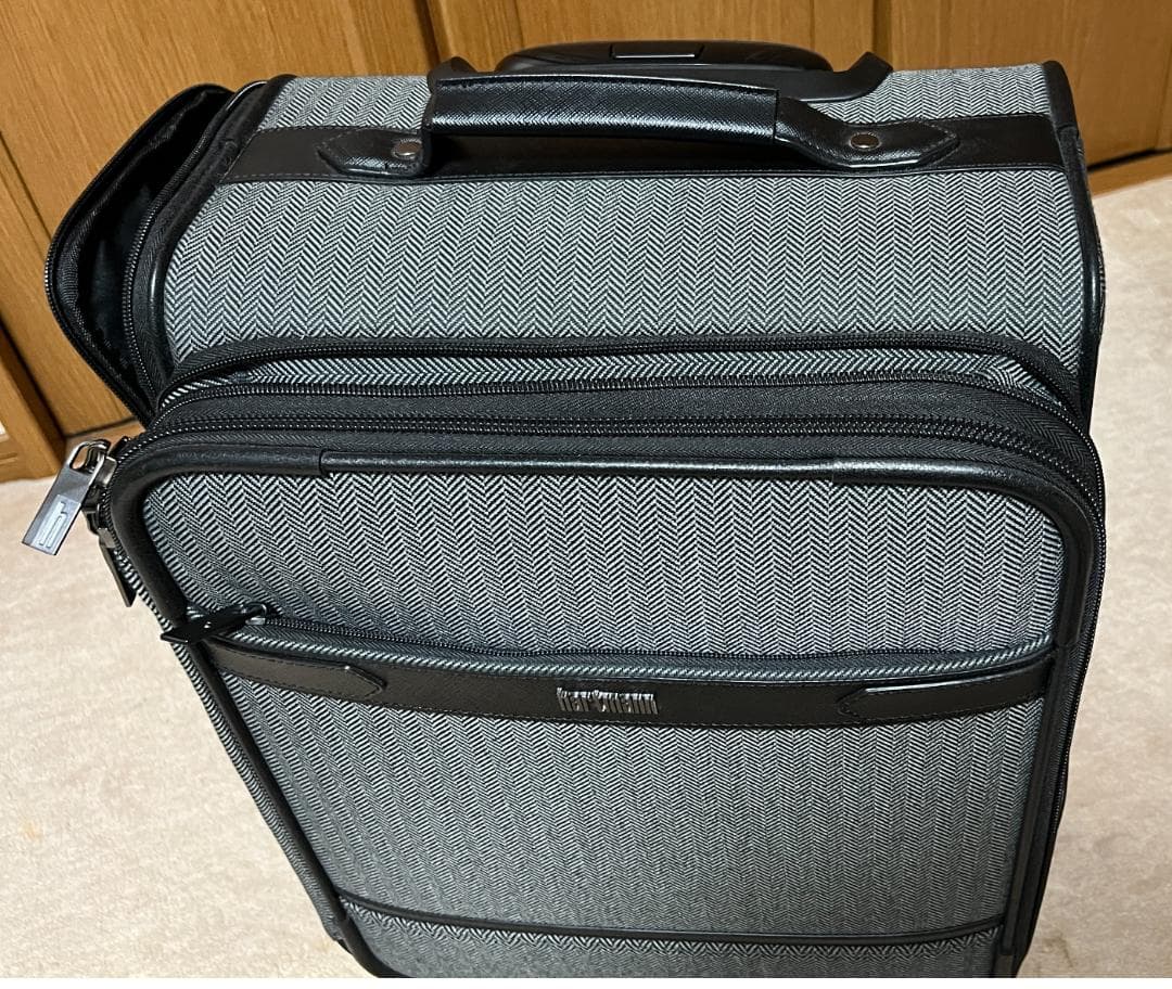 美品　ハートマン メンズ スーツケース バッグ　ツイード　ヘリンボーン