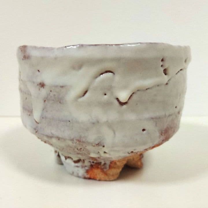 萩焼　茶碗　鬼萩窯変筆洗形　宇田川聖谷造　共箱付き