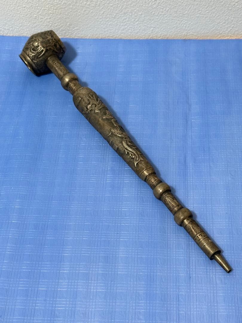 中国骨董品 清時代銀製キセル 92グラム