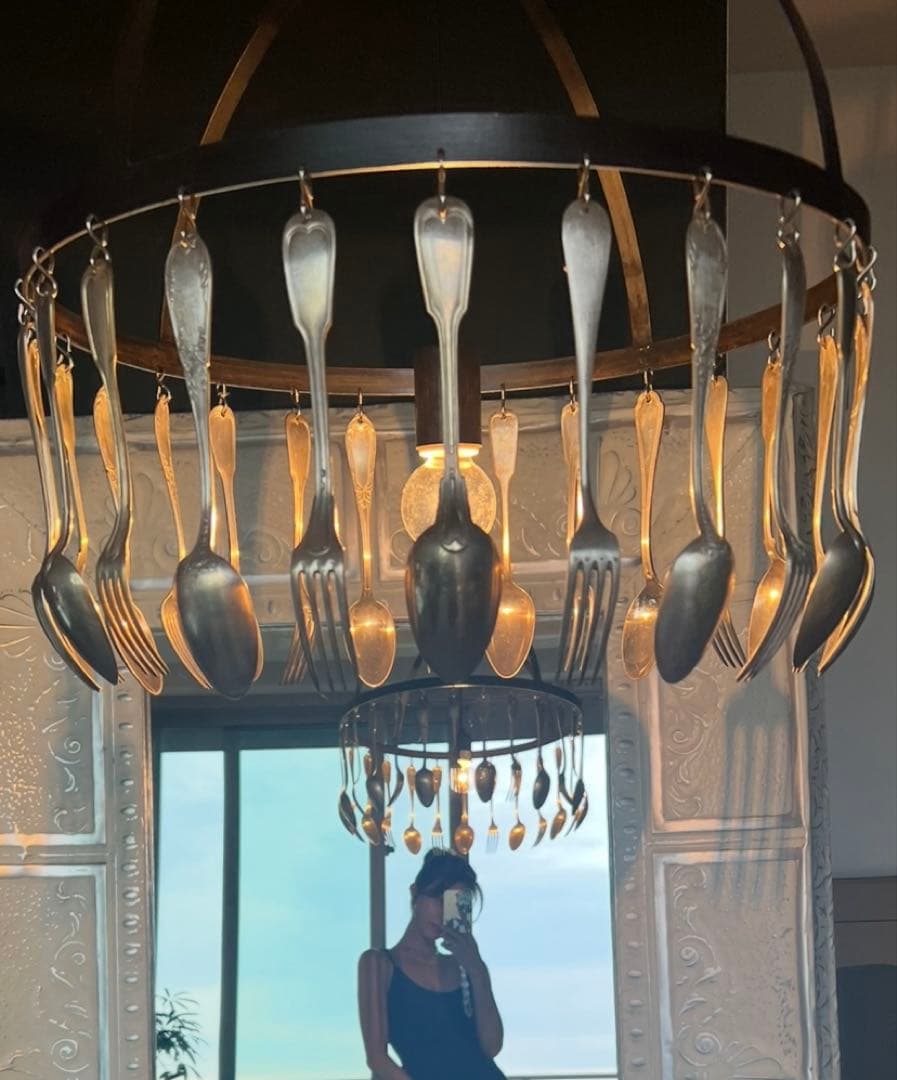 アンティーク　カトラリー　ランプ