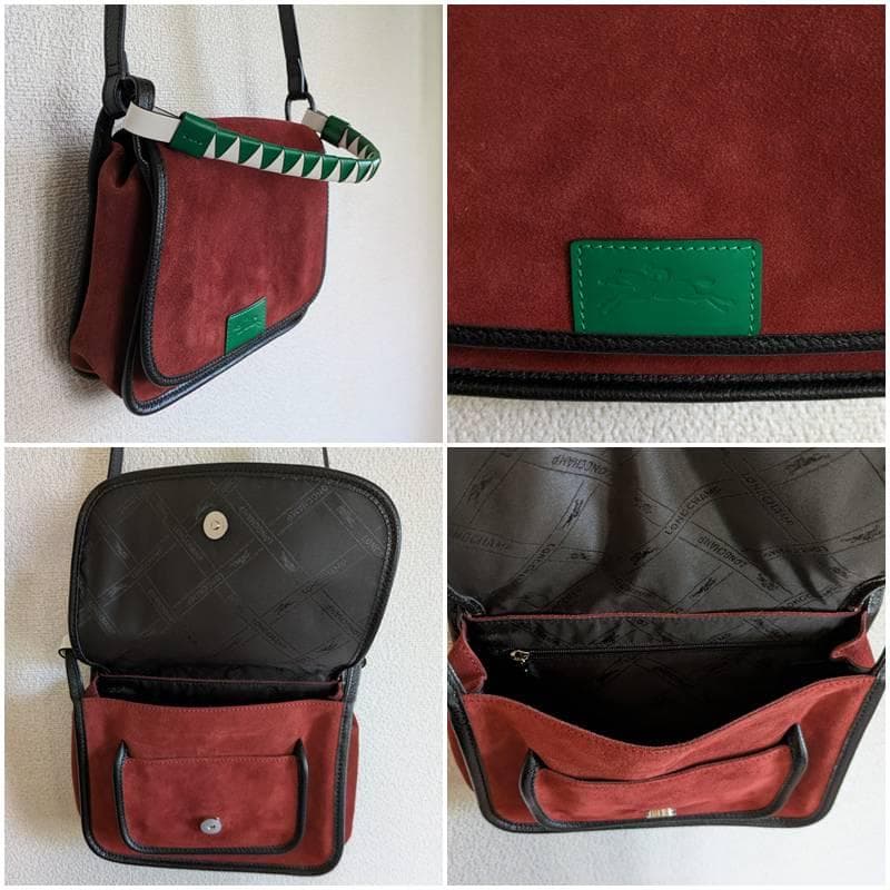 ロンシャン◆エンジ色◆ハンドバッグ ◆2way◆【44322】(7272)