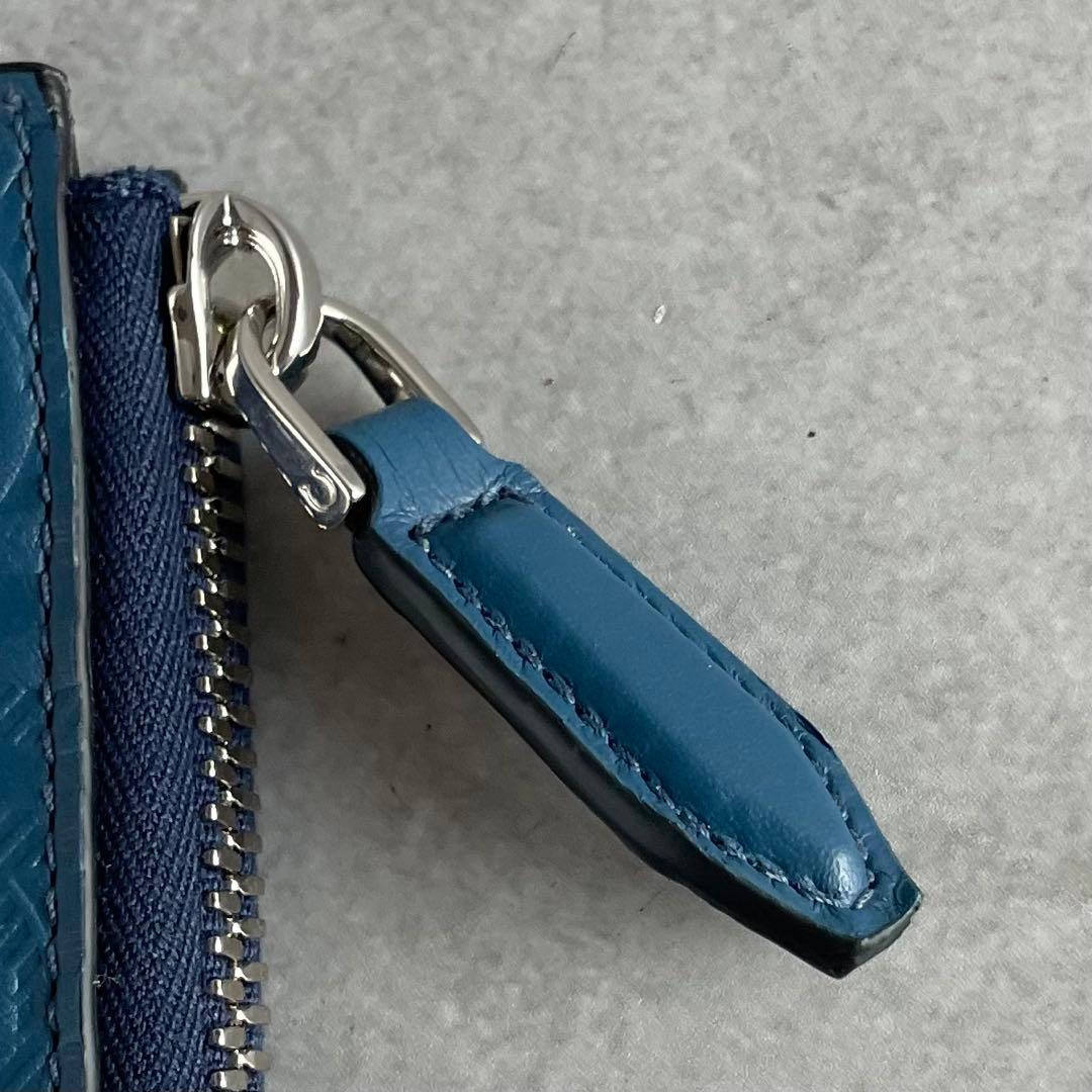 未使用級✨ サルヴァトーレフェラガモ 現行 ペンケース エンボス加工 レザー 青