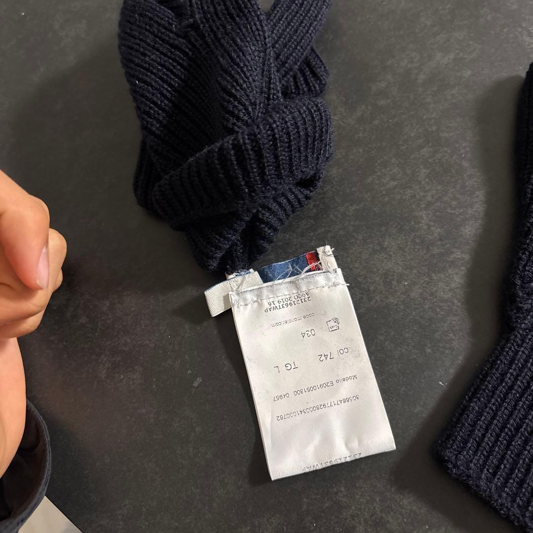 MONCLER ニット手袋 ネイビー