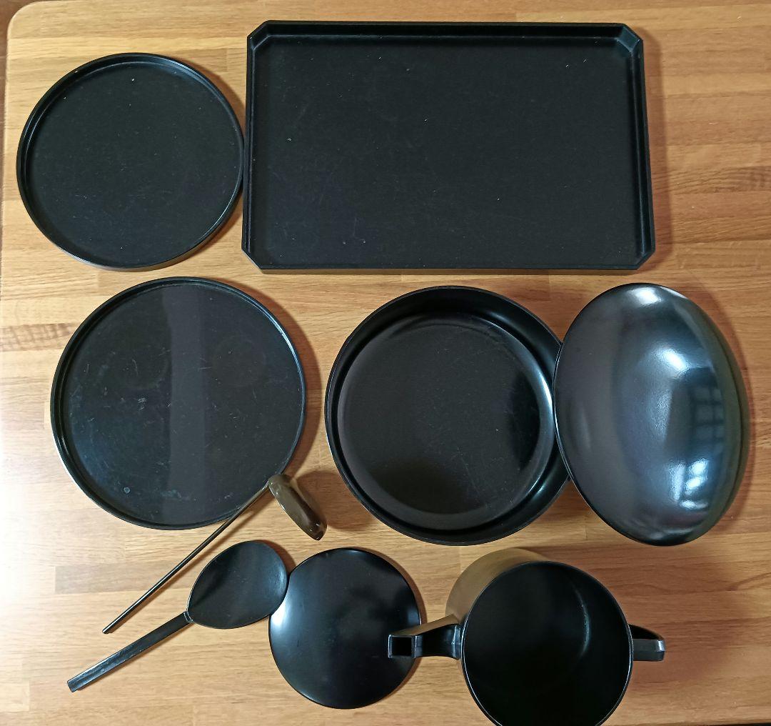 【茶道具整理中】懐石道具　湯桶　飯器セット　丸盆　 長盆　の４箱