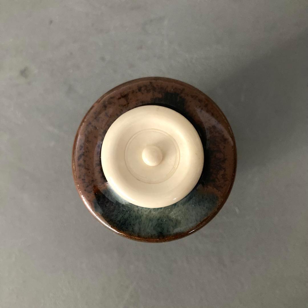 茶道具 肩衝茶入 茶入 仕覆オレンジ