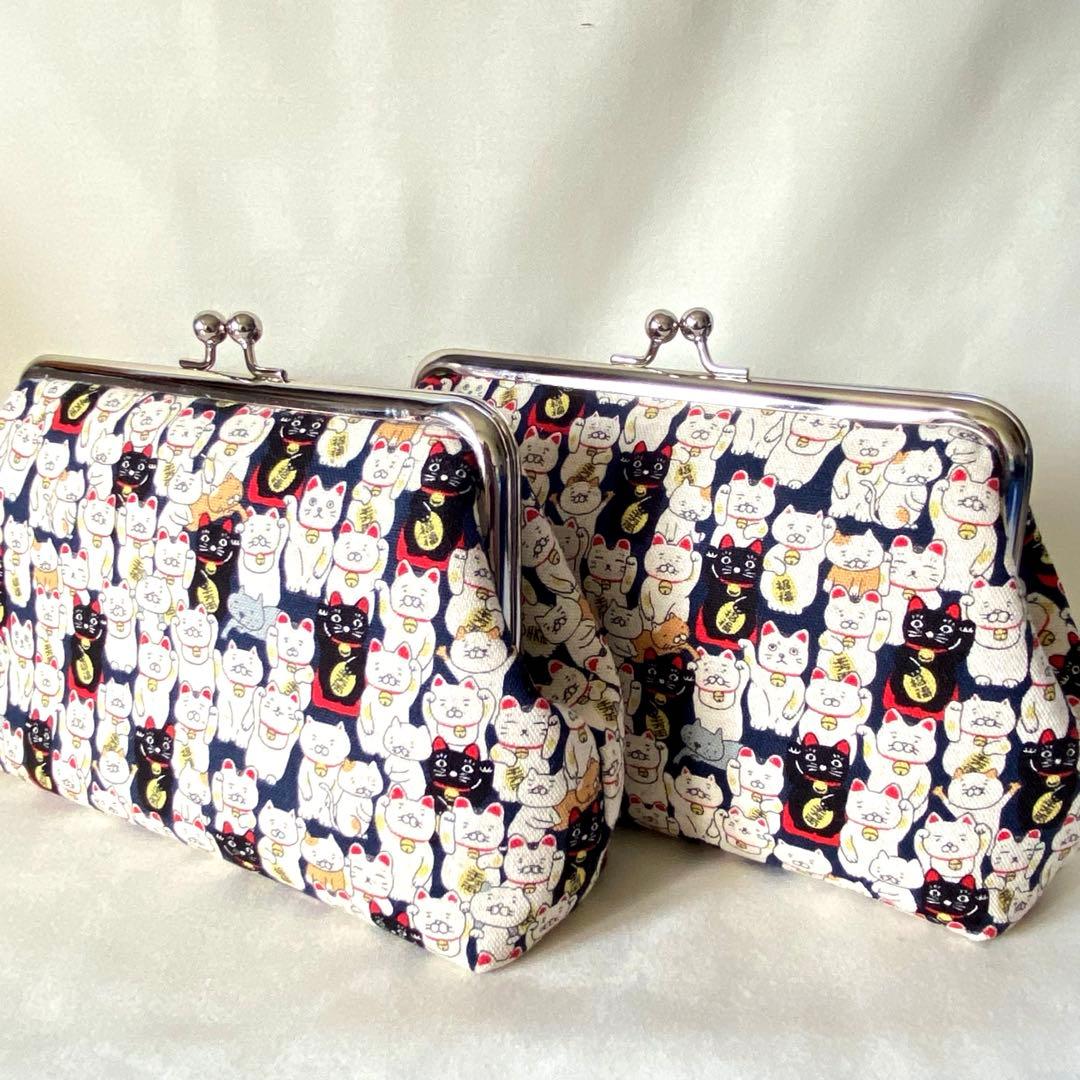 たかまさ　がま口財布　がま口ポーチ　ファスナーポーチ　ハンドメイド