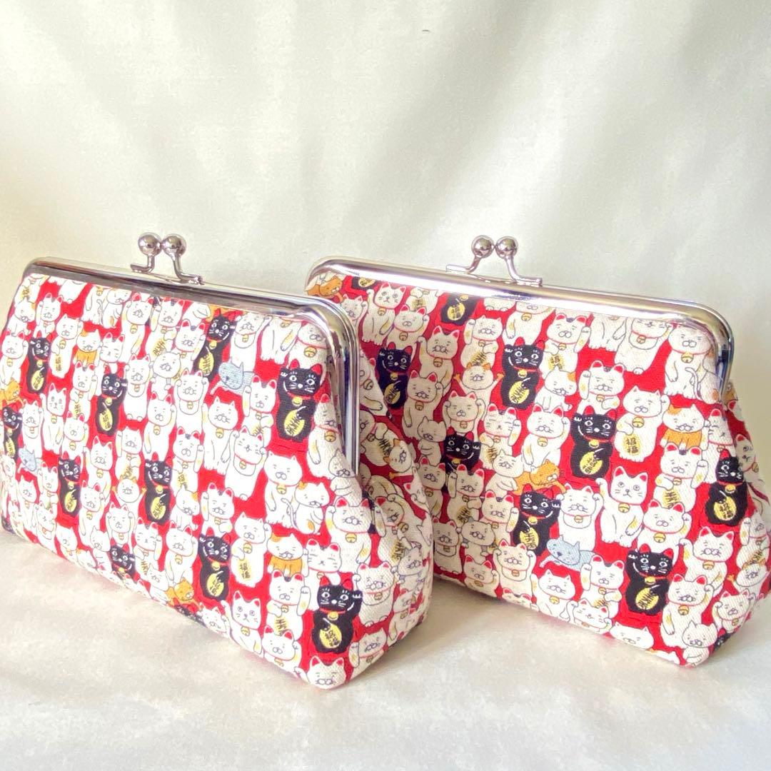 たかまさ　がま口財布　がま口ポーチ　ファスナーポーチ　ハンドメイド