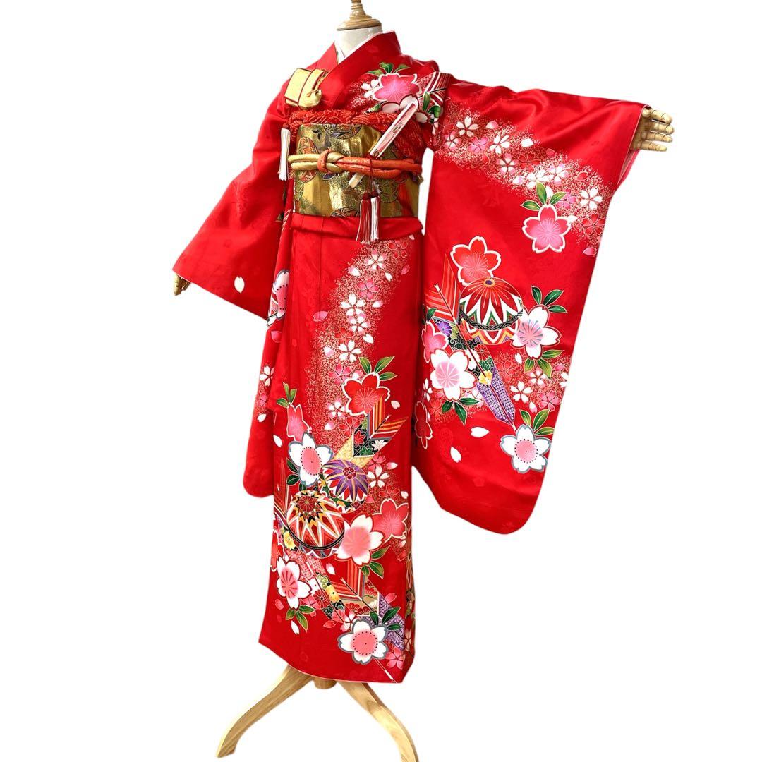 ◎mk-2105　七五三　女の子　着物・襦袢　2点セット　　10-16