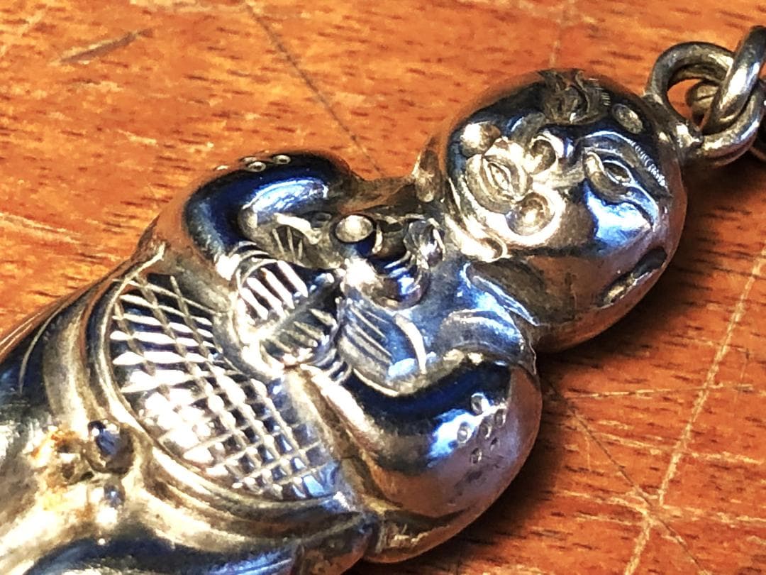 【 清朝時代 银小人 】　アクセサリー　陝西省文物　中華古玩