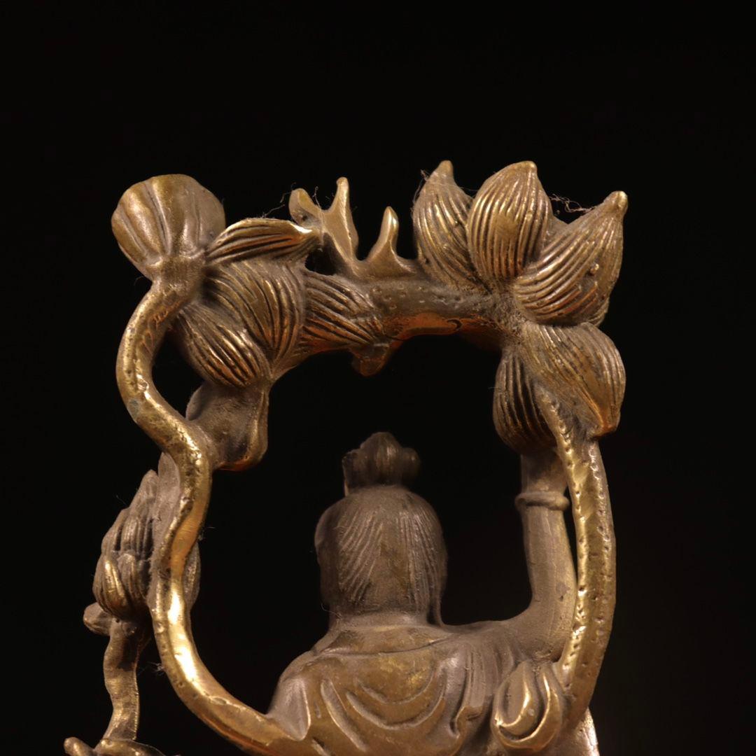 仏像 飛天蓮根観音菩薩 置物 観世音仏 装飾品 工芸品 美術品