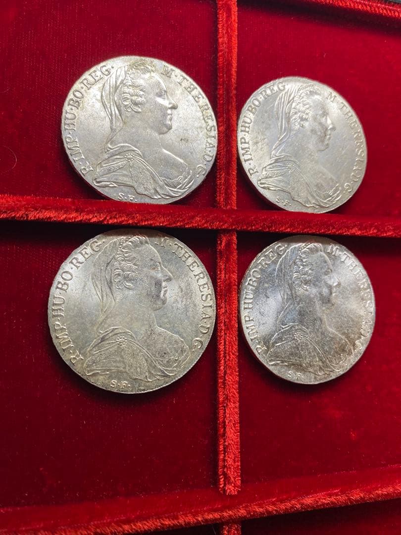 4枚セット！'1780年'オーストリア マリアテリジア リストライクターラー銀貨