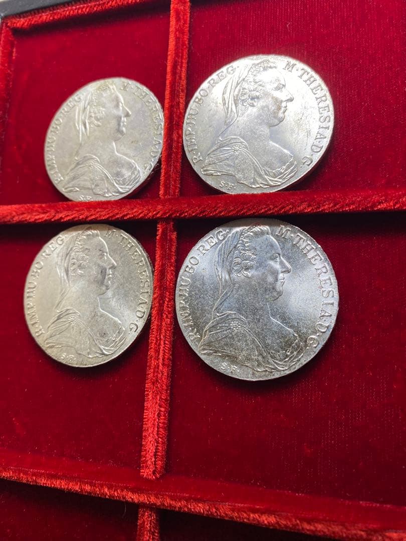 4枚セット！'1780年'オーストリア マリアテリジア リストライクターラー銀貨