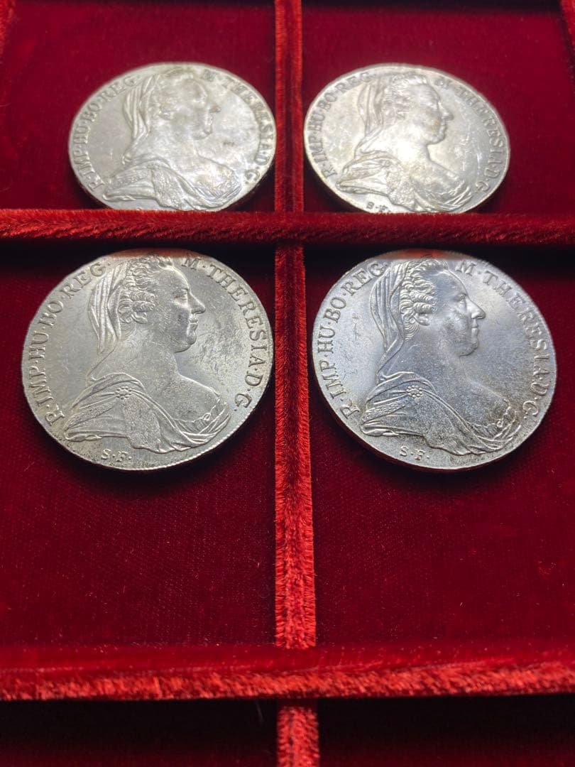 4枚セット！'1780年'オーストリア マリアテリジア リストライクターラー銀貨