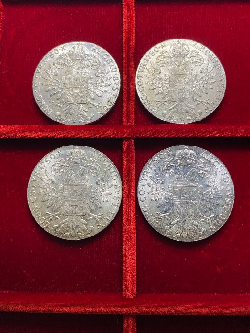 4枚セット！'1780年'オーストリア マリアテリジア リストライクターラー銀貨
