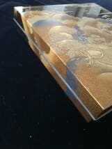 最高級ミュージアムアイテムクラス！絢爛豪華時代金銀本高蒔絵山水図硯箱　注文桐箱付