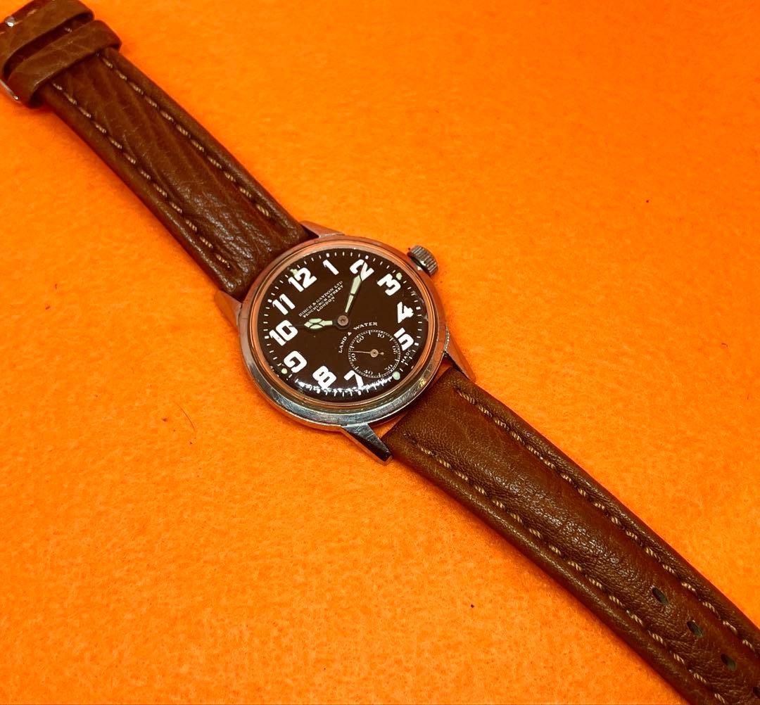 ビンテージZENITH 手巻き時計 ブラック ダイヤル　ショップウォッチ稼働品