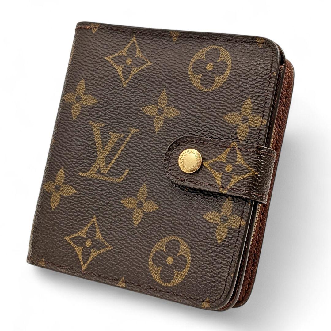 美品 ルイヴィトン モノグラム コンパクトジップ 折り財布 935