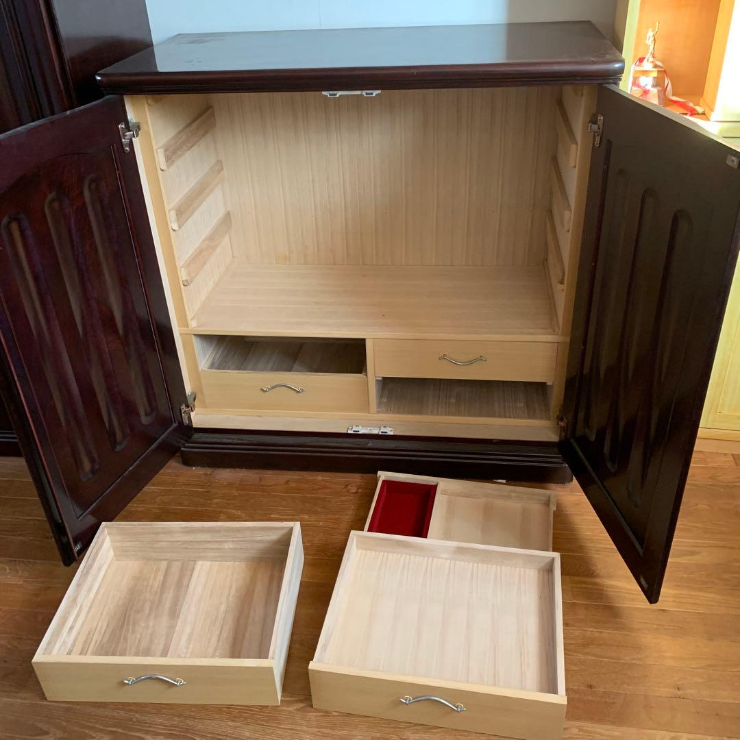 府中家具　桐　紫檀　引き出し付き　《分解発送》　無垢　リメイクにも