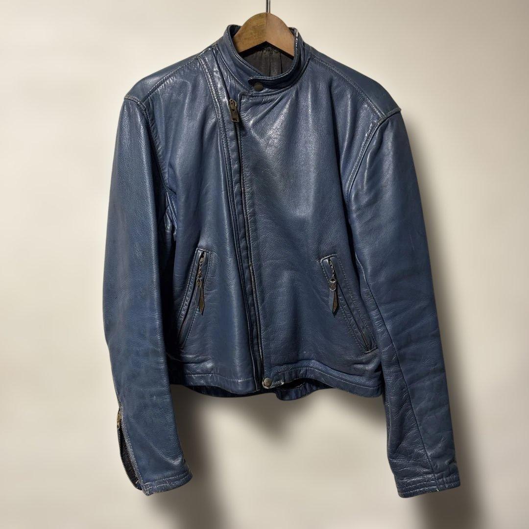 60〜70s ラングリッツレザー キャスケード ビンテージライダース　青